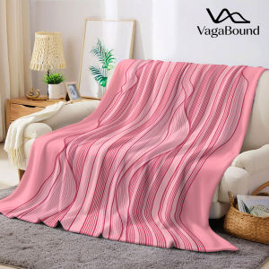 BILIBILI | Pink Wave Line Texture Flannel Blanket Warm Soft Halloween Christmas Decorative Couch Warm Cozy All-Season Gift