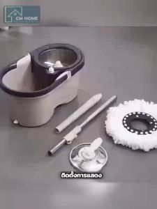 ชุดไม้ม๊อบ ถังปั่นแห้ง ไม้ถูพื้น หมุน 360 องศา ถังปั่น ชุดถังปั่นพร้อมไม้ถู ชุดถังปั่นม๊อบ มี spin mopพร้อมผ้าม๊อบ Spin Mop ถังปั่น Clean ทำความสะอาด