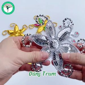 Cài đầu kim xa họa tiết hoa kết hợp dây cườm biểu diễn cực đẹp