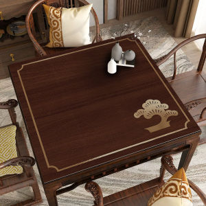 New Chinese Style Rosewood Square Table Mat Classical PVC Eight Immortals Tablecloth Mahjong Tea Table Pad Dining Table Mat