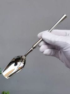 304 Stainless Steel Main Meal Spoon Tulip Spoon Adult Thickened Square Head Spoon Long Handle Eating Spoon Internet Celebrity Watermelon Spoon