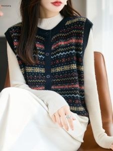 BALANYANG | Áo Vest Kẹp Không T Tay In Fair Isle Retro