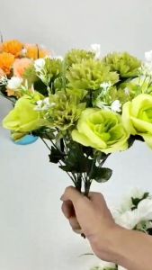 Bunga Rose Mix Cabang 5 Artificial Flower: Dekorasi Cafe & Rumah