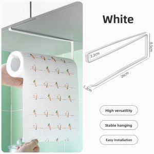 No-Drill Kitchen Tissue Holder Cabinet under Shelf Roll Paper Rack Storage Organizer Nordic Style Pure Color from China