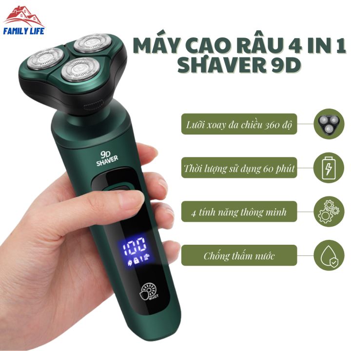 [Mẫu Mới 2022] Máy Cạo Râu 4 in 1 Shaver 4D&6D&9D Công Nghệ Mới Kèm Phụ ...