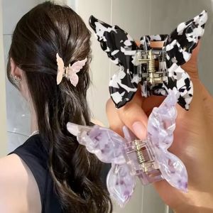 Sweet French Acetate Fiber Hair Clamps New Butterfly Hair Claw Summer Retro Colorful Hair Decorate Long Hair Clip Accessories