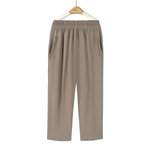 Summer Thin Straight Leg Mom Pants Loose Large Size Nine Point Grandmother Pants Casual Style Seven/Five/Three Quarter Length