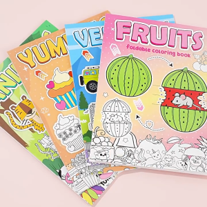 EZYLITTLES DIY Foldable Coloring Book Interactive Drawing Activity Book Educational Art Toy for Kids Creative Painting Coloring Practice Early Learning Montessori Busy Book Travel Activity Birthday Gift for Boys Girls Preschool Children