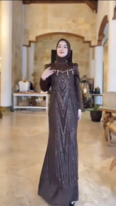 Gamis Dewasa Terbaru Leona Dres BC Velvet Mix Brukat Plus Payet M L XL XXL 3XL Dress Brokat Wanita Kondangan Mewah Elegan Ootd Hijab Baju Muslimah Remaja Model Kekinian Warna Burgundy Mahogany Mocca Hitam Navy