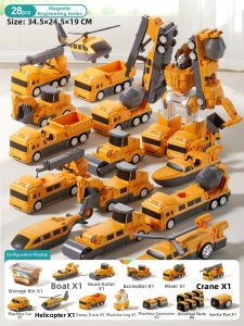 YAOLAN | Magnetic Construction Vehicle Transformer Toy for Boys 3-4