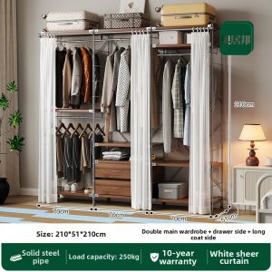 BEIJUBANG | Japanese Style Open Closet Metal Hanging Frame