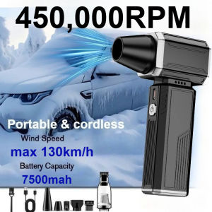 New Air Blower 450000RPM Violent Fan Brushless Turbo Jet Blower Powerful Vacuum Dust Cleaner Type-C Charging Strong Winds 54m/s