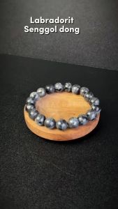 Gelang Batu Akik Labradorite Labrador Hitam ASLI Alam Natural ORIGINAL untuk Pria Wanita