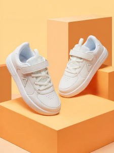 PEAK | Giày Skate Da Casual Trắng Thu Đông Cho Trẻ Em Lớn