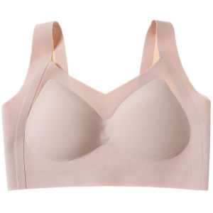 plus Size Sports Bra Latex Seamless Thin Backless Anti Sagging Underwear for Heavy Women Comfortable Nylon Full Cup Bra