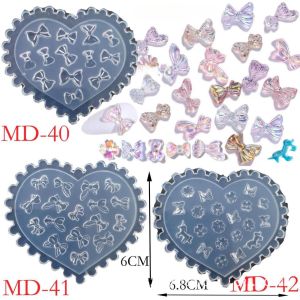 1Pc 3D Silicone Pressing Mold Reusable DIY Nail Art Versatile Letter Bat Kawaii Love Bow Nail Beauty Charm Nail Decoration