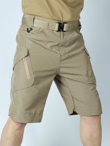 IX9 Summer Thin Tactical Shorts Quick Dry Outdoor Leisure Workwear Half Pants Breathable Five-Quarter Length Mens Trousers