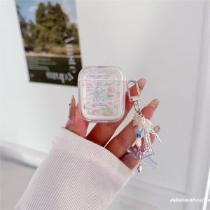 Creative Ocean Jellyfish Design AirPods Case Protective Cover for Wireless Bluetooth Earphones Womens Style Anti-Fall Soft Shell