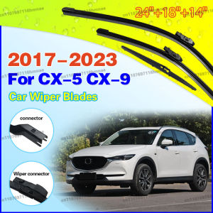 Front Rear Windscreen Wiper Kit Set For Mazda CX-5 CX-9 CX5 CX9 MK2 2023 2022 2021 2020 2019 2018 2017 24" 18" 14"