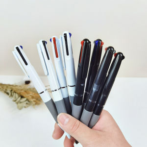 3-Colors Ballpen 0.7mm Retractable Fine Point Pens 3 in 1 Simple Push-Style Multi-Color Pens
