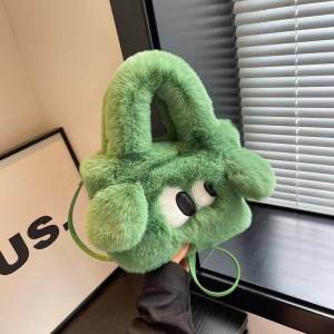 Túi Vuông Nhỏ Dễ Thương Túi Đeo Vai Hình Chó Mắt Lớn Túi Xách Bằng Vải Nhung Mềm Túi Đeo Chéo Túi Xách Thời Trang Thường Ngày