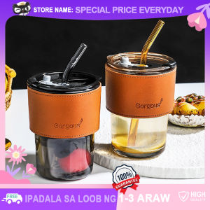Unique Design Coffee Cups with Straw & Cover: Hot & Cold Dual-use Office Household Supplies