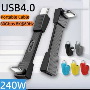 USB4.0 PD 240W Type-c to Type-c Portable Fast Charging Short Cable 80Gbps 8K 60Hz Video For iPhone15/16/17 Samsung 51MM/67MM