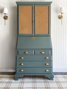 American Style Wicker Real Wood Cabinet Living Room Multi-Function Flip Cover Dining Room Storage Cabinet Quiet Slide Track