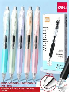deli | Fresh Style Student Large Capacity 0.5mm Press Type Quick Drying Ballpoint Pen
