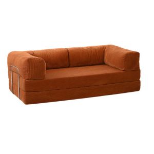 Retro Corduroy Teddy Sofa Small Apartment Living Room Loft Removable Washable Folding Lazy Sofa Bed Nordic Style U-Shape
