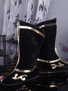 Aishang Long Tube Ethnic Dance Shoes Mens Mongolian Dance Performance Shoes Wealth God Flower Mulan Boots Traditional Opera Shoes