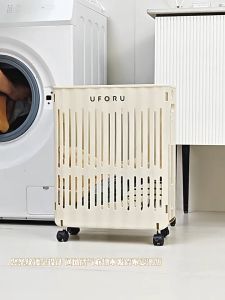 UFORU พับเสื้อผ้าที่สกปรกตะกร้าเสื้อผ้าที่เก็บล้อที่ถอดออกได้อเนกประสงค์ตะกร้าเสื้อผ้าสกปรกขนาดใหญ่