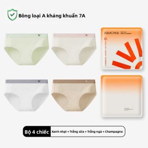 Quần lót tam giác AIMO cho nữ vải cotton mỏng thoáng khí kháng khuẩn không để lại vết hằn
