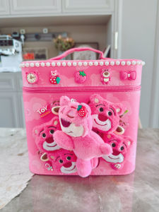 Large Capacity Double Layer Handheld Cartoon Makeup Box Home Storage Travel Convenient Portable Cosmetic Bag Storage Case