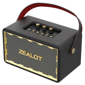 Zealot | Zealot-MT01 Portable Bluetooth Speaker Wireless Speaker with Stereo Sound for Outdoor Travel 15-Hour Playtime Classic Wooden