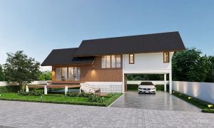 แบบบ้านพักอาศัยชั้นเดียว (มีชั้นลอย) พื้นที่ 98 ตรม.(แบบบ้าน DS-2)