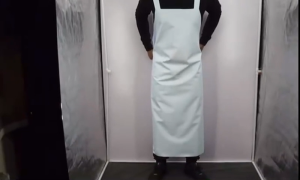 PVC Waterproof Apron White Shoulder Strap Oil Resistant Acid And Alkali Resistant Food And Seafood Specific Apron