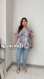 UNION11- ATASAN WANITA JUMBO XXXL / BAJU JUMBO WANITA / BAJU KERJA WANITA BIGSIZE / BLOUSE JUMBO WANITA / ATASAN JUMBO XXXL WANITA / SKIPPER BLOUSE