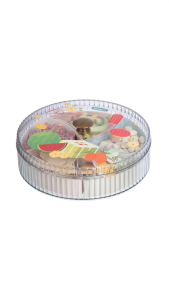 Khay mứt tròn 5 ngăn HOKORI nhựa VIỆT NHẬT cao cấp - Trong suốt - Đựng bánh kẹo Tết - 5637