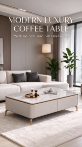 👍Coffee Table(Free Installation Delivery)Type 0613 Living Room Furniture Tea Table 100cm Table Side Table