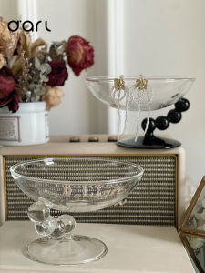 Ins Style Heat Resistant Glass Cup Bowl Decorative Storage Tray Coffee Table Luxury Nordic Minimalist European Decor Accessories