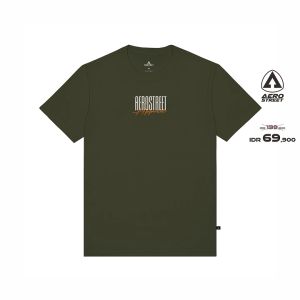 Aerostreet T Shirt Intuition Hijau Army Kaos T-Shirt Tshirt AADAA