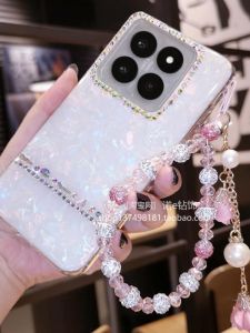 เคสโทรศัพท์ซิลิโคนหรูหราสำหรับ Xiaomi 14 pro ลายเรือใบ เปลือกป้องกันแบบครอบคลุมเต็มรูปแบบพร้อมเพชรประดับหน้าจอ ดีไซน์หรูหราสำหรับผู้หญิง