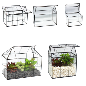 Creative House Flowerpot Decoration Mini Glass Greenhouse Succulent Plant Stuffy Box Micro Landscape Moss Tank Glass Flower Container