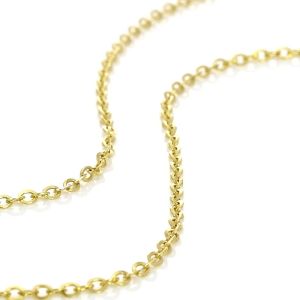 Chow Sang Sang 周生生 Machinery Chain 18K Yellow Gold Diamond Cut Anchor Plain Chain Necklace 04800N