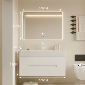 DIPURUI | Ceramic Integral Large Basin Bathroom Vanity Set Modern Intelligent Mirror