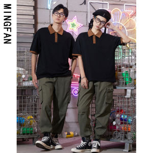 Áo Thun Polo Cổ Polo Tay Ngắn Dáng Rộng Mùa Hè 2022 Áo Thun Cotton Pha Trộn Màu Sắc Cho Cặp Đôi Thời Trang Công Sở Thường Ngày