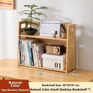 MANHAOSHI | Bamboo Small Bookshelf Desktop Storage Rack