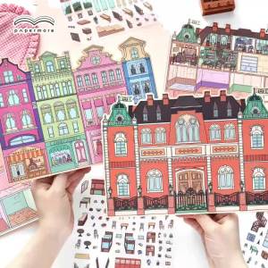 Mr.paper | Bộ Sticker Diorama Chống Nước PET Khổ Lớn Mr.Paper 4 Tờ Little Corner Vol.12 Cảnh Thu Nhỏ 3D Dành Cho Sổ Tay Làm Scrapbook