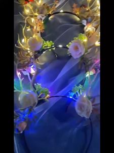 Christmas Decoration LED Christmas Headband Plush Hair Hoop Glowing Elk Hair Hoop Glowing Headband Funny Reindeer Antlers Headband Female